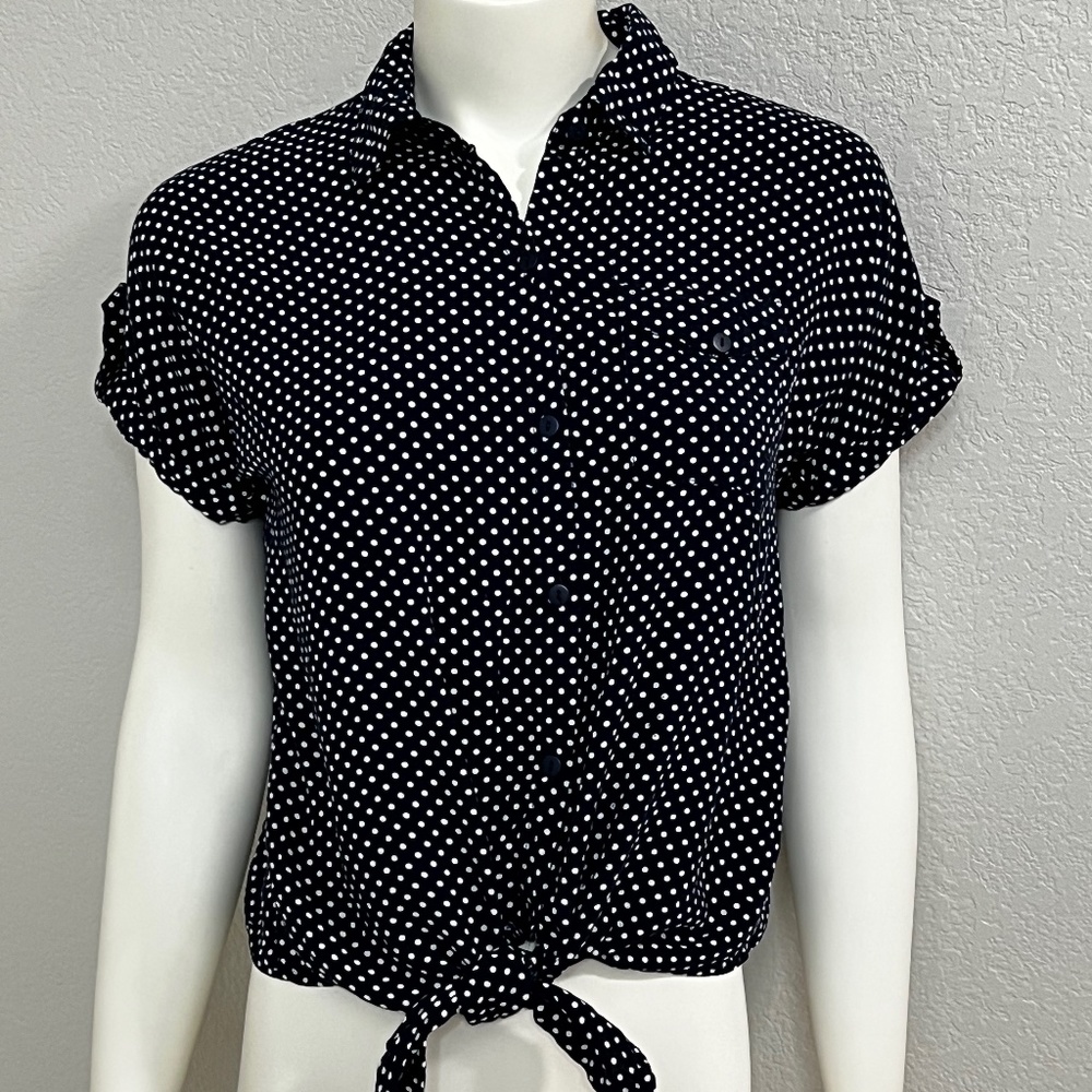 Love Notes Polka Dot Tie Top